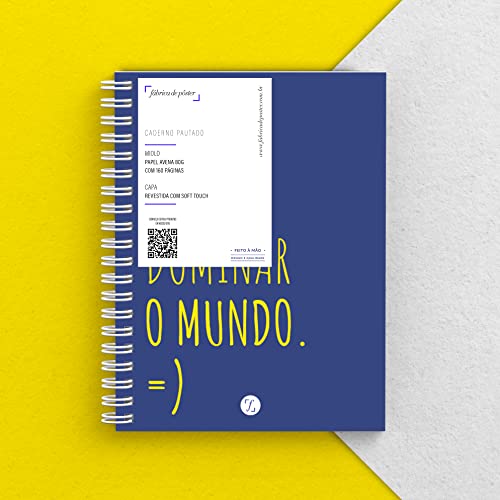 Caderno Capa Dura Pautado A5 - 160 Páginas 21x15cm - Wire-o - Planos para Dominar o Mundo