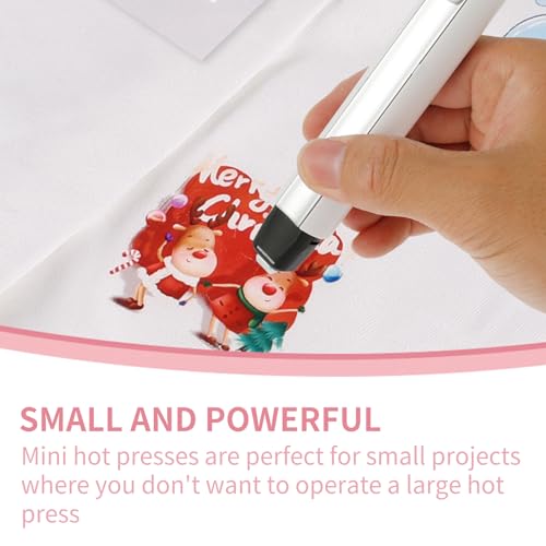 Mini Heat Press, Small Heat Press Machine with 3s Rapid Heat, Portable Heat Transfer Machine, Multifunctional Iron Press Machine for T Shirts Hats Caps DIY Crafts Heating Transfer Projects (White) - Thumbnail 2