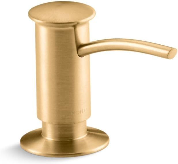 1895-C-2MB Kitchen Sink Soap Dispenser with Contemporary Design, Store Liquid Soap or Dishwasher Liquid, Vibrant Brushed Moderne Brass, 16oz