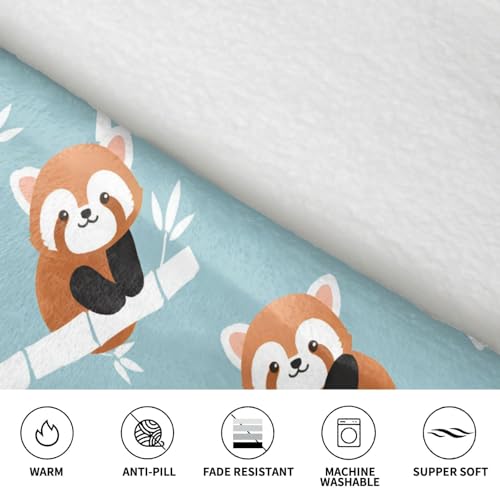 Couverture à capuche panda roux douce, une idée cadeau cocooning - 6
