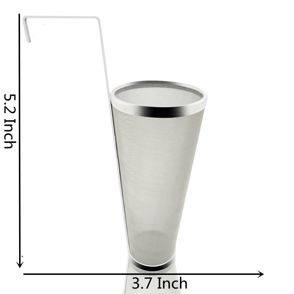 N.F. Bier-Trockentrichterfilter, 304 Edelstahl Hopfensieb 300/400 Micron Mesh Bierfilterpatrone Edelstahl Bierfass (5.2x3.7)