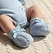 DovFanny Baby Booties Newborn 100% Cotton Cozy Knit First Shoes for Infant Toddler Boys and Girls