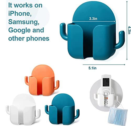 Wymect 2Pcs Self-Adhesive Wall Mount Phone Holder, Charging Phone Stand Remote Control Holder Small Gadgets Organizer Box Multi-Function For Bedroom #TOP1