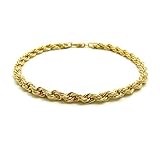Fashion 21 Anklet for Women Electro Gold Plated Ankle Bracelet - Made in Korea (5mm 10' Rope Anklet)
