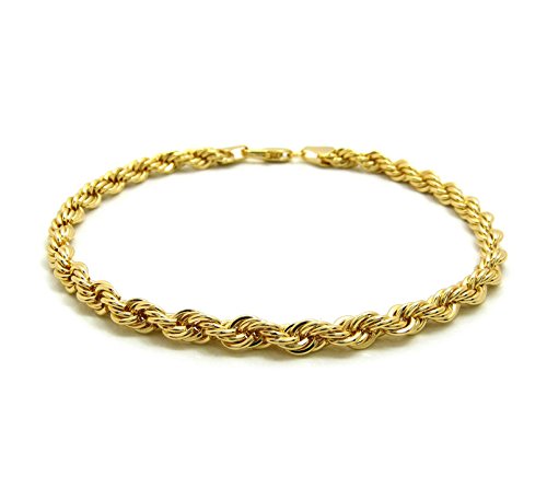 Fashion 21 Anklet for Women Electro Gold Plated Ankle Bracelet - Made in Korea (5mm 10