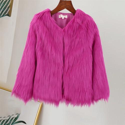 Girls Faux Fur Jacket Kids Furry Coat Princess Dress Coat Girls Shaggy Jacket Warm Fuzzy Trendy Winter Coat Overcoat2