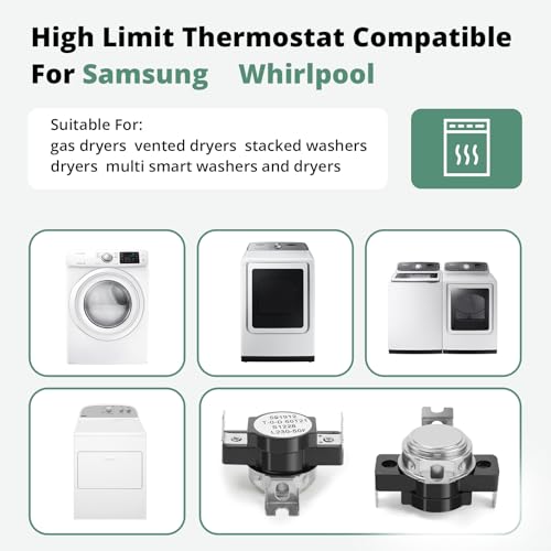 Image of DC47-00017A Dryer High Limit Thermostat Replacement for Samsung Whirlpool | Dryer Thermostat Replaces AP4201896,PS4205216,W10908281,AP6034266,35001192, PS11766749，2068548