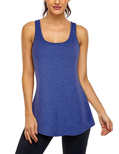 Cestyle Sleeveless Workout Tops For Women, Ladies Racerback Running Athletic Shirts Scoop Neck Lounging Beach Quick Drying Exercise Gym Training Clothes Royal Blue Medium #TOP1