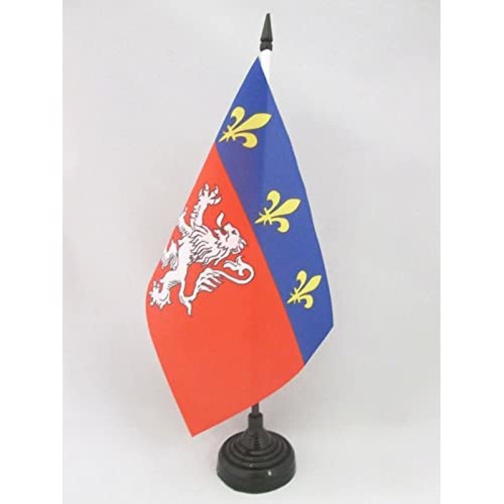 AZ FLAG French Province of Lyonnais Table Flag 5'' x 8'', Lyon Office Decoration 100% Polyester 21 x 14 cm