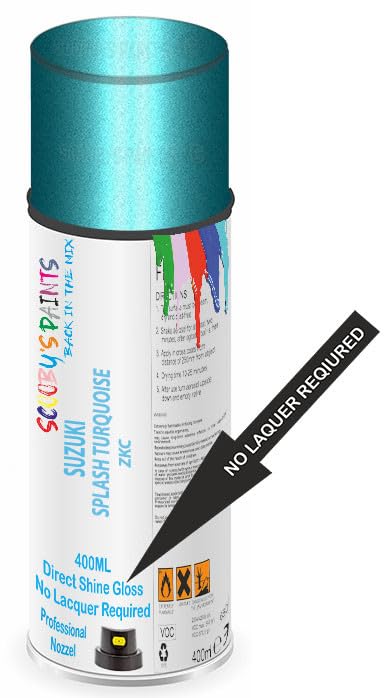 SCOOBYS PAINTS BACK IN THE MIXDirect Gloss Aerosol Spray Paint For Suzuki Splash Turquoise Code: Zkc No Lacquer Required