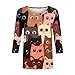 Cat Lover T-Shirt Women's 3/4 Sleeve Tops Fashion Cute Cats Print Blouses Funny Graphic Crewneck Tees Junior Clothes