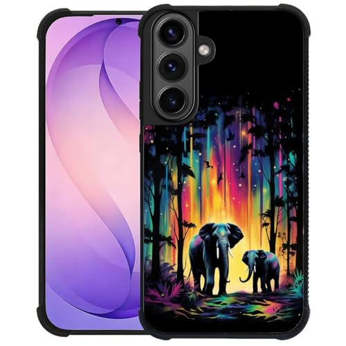 Goodsprout Compatible with Samsung Galaxy S26 Case,Amazing Pattern Design Shockproof Anti-Scratch Hard PC Back Case for Samsung Galaxy S26 Colorful Elephant Forest