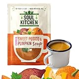 Soul Kitchen Curried Sweet Potato Pumpkin Soup — Vegan, Gluten-Free Cup Soup — Low-Calorie, Healthy Quick Lunch — Real Vegetables, No MSG — Office Work Snack, Meal Alternative — 12x25g Pack