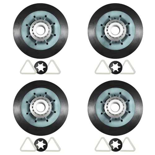 4 Pack W10314173 Dryer Drum Support Roller Kit Compatible with Whirlpool Kenmore & Maytag Replace W10314171 3396802 3401846 WPW10314173 8536974 AP6019303