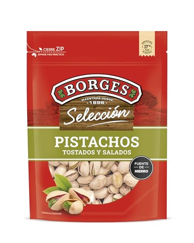 Borges - Pistachos Tostados Al Punto De Sal Selección Borges - Alto Contenido En Vitamina B6 Y E. Ricos En Magnesio, Hierro Y Calcio - Frutos Secos Sin Gluten - Paquete De 130 Gramos. Borges - Pistachos Tostados Al Punto De Sal Selección Borges - Alto Contenido En Vitamina B6 Y E. Ricos En Magnesio, Hierro Y Calcio - Frutos Secos Sin Gluten - Paquete De 130 Gramos.