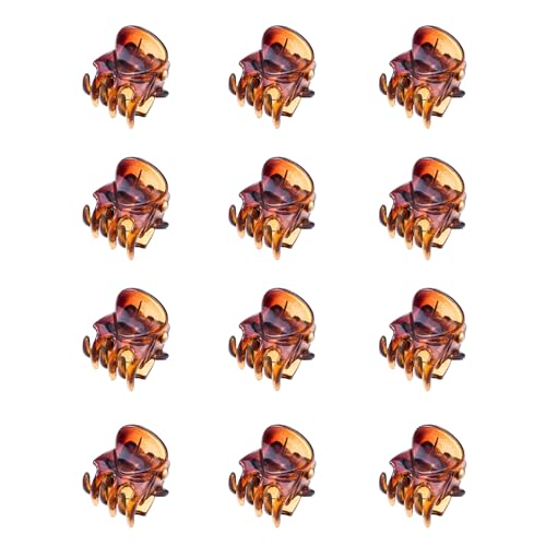 Aucuu Mollettone Capelli Donna, 12 Pezzi 1cm Mini Mollette Capelli Donna,Pinza per Capelli,Capelli Clip Artiglio,Ciappo per Capelli Antiscivolo, Ciappi per Donne Ragazze