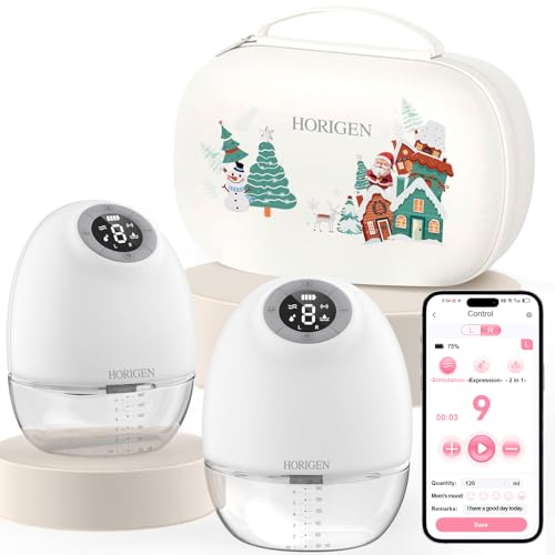 Image of Wearable Breastfeeding Pump with APP Control,Portable Breast Pump Hand Free is Proper Christmas Gifts to New Moms,3Modes 9Levels Wireless Breast Pump Contain 15/17/21/25mm Flange,Leak-Proof