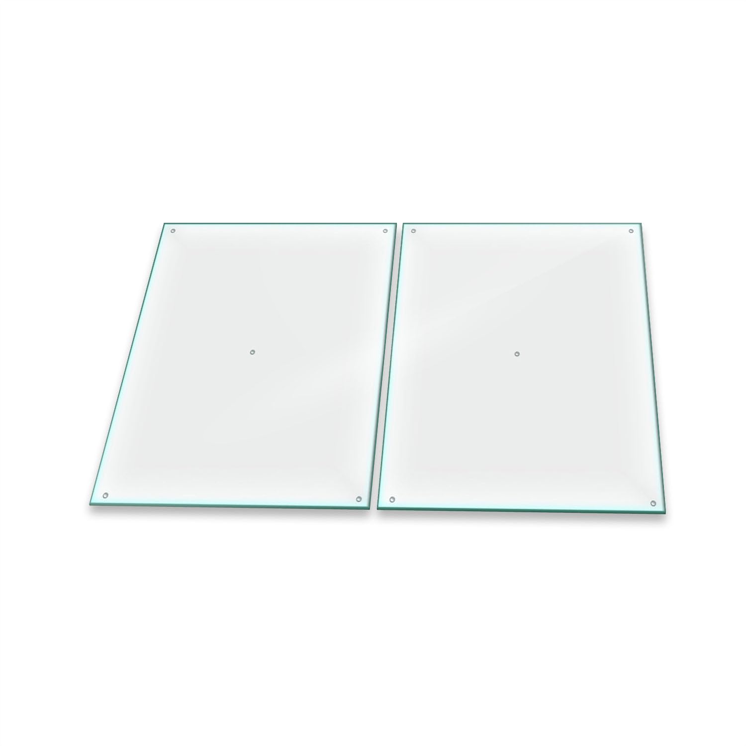 Herdabdeckplatte Abdeckung Ceranfeld Abdeckplatte Schneidebrett 2-Teilig 80x52 Durchsichtig Spritzschutz Glasplatte Ceranfeldabdeckung Schutz Herdschutz Sicherheitsglas Glasschneidebrett 2x40x52