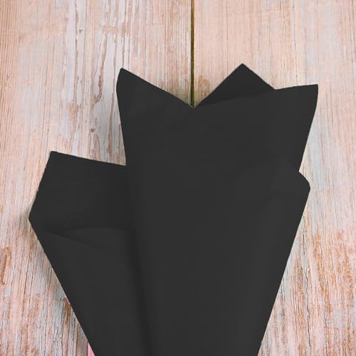 100 Blatt schwarzes Seidenpapier, 70 x 50 cm, Geschenkverpackung, Seidenpapier für Geschenkverpackung, Kunst, Handwerk, DIY, Geburtstag, Hochzeit, Babyparty, Geschenkpapier
