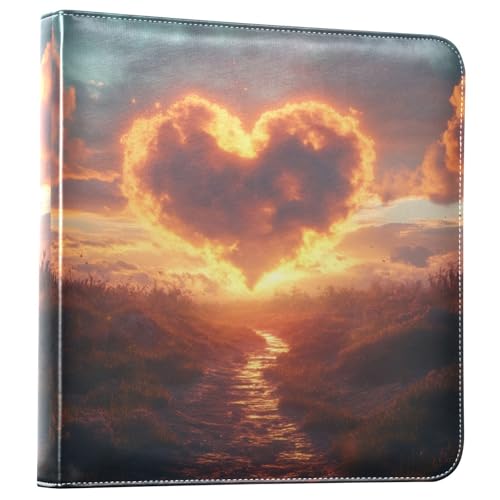 Álbum de Fotos Autoadhesivo DIY Scrapbook con Forma de Corazón y Nubes, Carpeta de 3 Anillos, 40 Páginas, 8x10, para Memorias miniatura 1