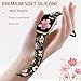 Witzon Floral Band Compatible with Apple Watch Bands For Women 40mm 41mm 38mm 42mm 44mm 45mm 46mm 49mm, Engraved Cute Flower Soft Silicone Strap for iWatch Series 11 10 9 8 7 6 5 4 3 2 1 SE Ultra