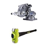 Wilton Tradesman 1765 Steel Swivel Base Work Bench Vise w/ 4 Pound Sledge Hammer