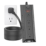 【16-in-1 Power Strip】- This 3-sided flat extension cord features 12AC widely outlets (15A/1875W) and 4 USB charging ports (including 2 USB-C), providing a total USB output power of 12W. Extension cord with multiple outlets can power up to 16 devices ...
