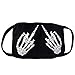 kreepsville 666 Fashion Face Mask Costume Vanity Covering (Skeleton Middle Finger) Black