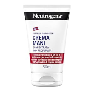 Neutrogena Formula Norvegese Crema Mani Concentrata Non Profumata, Crema mani riparatrice con Glicerina e Vitamina E, Crema mani secche e screpolate per sollievo e idratazione 24h, 50 ml