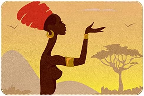 VBFOFBV Rug for Bedroom, Bath Mat, Kitchen Rug, Washable Throw Rug for Kitchen, Laundry, Doorway, Porch, African Woman Pattern Vintage Ethnic Tribal Art