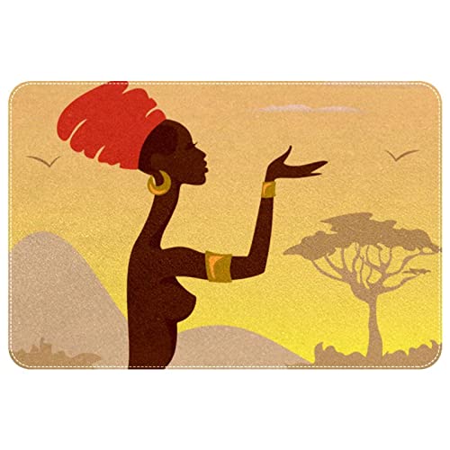 Vbfofbv Rug For Bedroom, Bath Mat, Kitchen Rug, Washable Throw Rug For Kitchen, Laundry, Doorway, Porch, African Woman Pattern Vintage Ethnic Tribal Art #TOP3