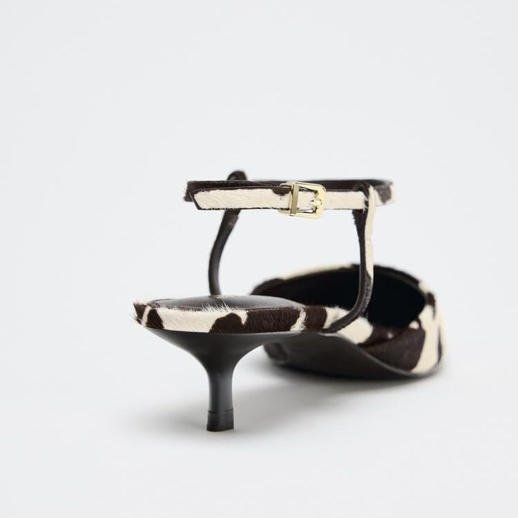 keleimusi Suede Kitten Heels for Women Pointy Toe Ankle Strap Heeled Sandals Backless Slip On Fashion Slingback Pumps Wedding Dress Party Shoe4