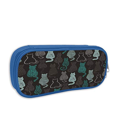 Preisvergleich Produktbild Mäppchen mit Katzenmotiv, großes Fassungsvermögen, Schreibwarenbox, Aufbewahrungstasche, Kosmetiktasche