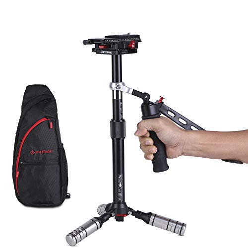 IFOOTAGE Aluminum Handheld Camera Stabilizer 20 inches Video Steadycam Stabilizer with 1/4 inch Screw Quick Release Plate Compatible for DSLR Cameras Camcorders, Up Load 6.6 lbs