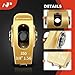 A-Premium 16Pcs Gold Aluminum Engine Roller Rocker Arms 1.5 Ratio with Needle Bearings, Self-aligning Compatible with Small Block Chevy SBC 350, 3/8