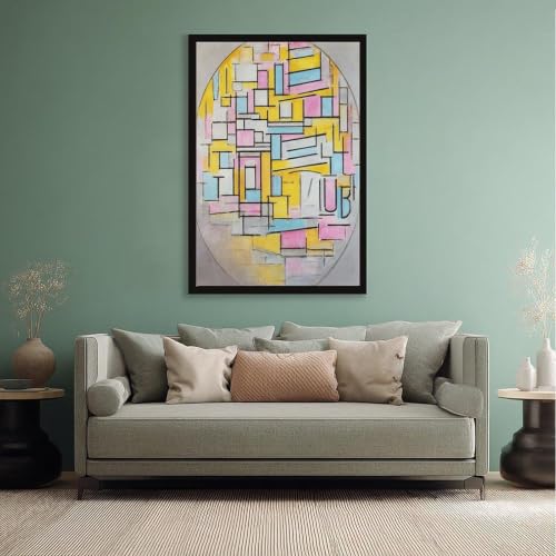 Tableau Mondrian Composition avec avions solution décoration murale grand format