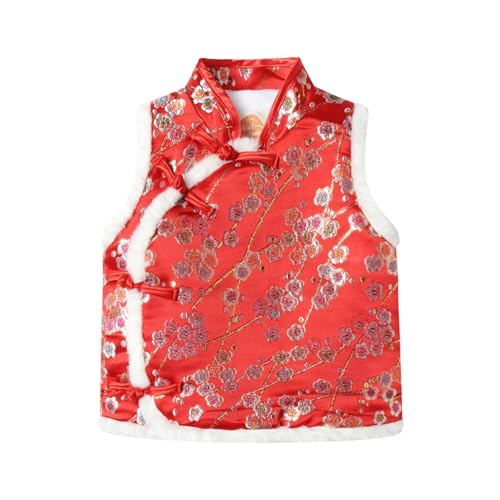 Mud Kingdom Boys Fleece Vest Warm Lining Traditional Chinese New Year Button Up