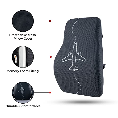Image of Green Soul Echo Orthopedic Back /Lumbar Support Pillow| Backrest Cushion for Back Pain Relief & Posture Correction|Ideal Pure Memory Foam Back Pillow for Office Chair /Car Seat /Home Chair (Mesh Black)