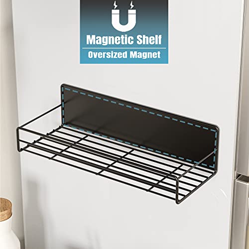 Neatsure 2 Pack Magnetic Spice Rack With 24 Spice Jars, 400 Spice Labels And Funnel, Alternative To Magnetic Spice Tins Containers, Refrigerator Fridge Shelf Organizer #TOP2