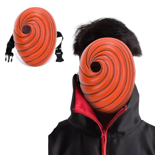 Image of WANNA PARTY Naruto Mask Akatsuki Tobi Obito Resin Mask Costume Props Halloween Mask for Kids Naruto Anime Uchiha Cosplay