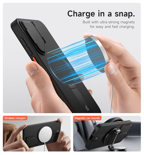 SURITCH for Samsung Galaxy S25+ Plus Phone Case, Magnetic Shockproof Protective Cover with Camera Cover & Adjustable Metal Kickstand for Galaxy S25+ Plus(2025)-Black by SURITCH - Image 3