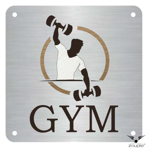 Image of Gym ZOUPLE Sign, 6 inchx6 inch, Dual Mount, JSL Brand Steel Laser Print