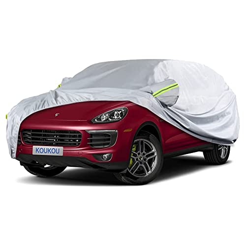 Image of Koukou SUV Car Cover Custom Fit Porsche Cayenne from 2002 to 2025, Waterproof All Weather for Automobiles, Sun Rain Dust Snow Protection. (Ships from US Warehouse, Arrive Within 3-7 Days)