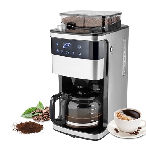 SUABON Macchina da caffè Automatica per Macinare E Preparare con Macinacaffè Incorporato, Macchina da caffè Programmabile con Timer, Macchina per caffè Americano, Grande capacità di 1,5 Litri