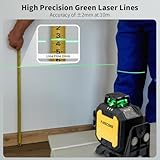 Firecore Laser Level with Receiver, Laser Level Self-Leveling 3 X 360° Adjustable Brightness Cross Line Laser Green Laser Level, Include Hard Carry Case, FD40 Receiver, Target Plate and Type C Charge - Image 2