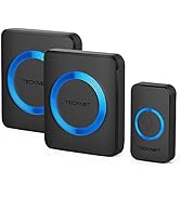 TECKNET Wireless Doorbell, Waterproof Twin Wall Plug-in Cordless Door Chime Kit with 400m Range, ...