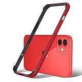 【YMXPY】iPhone12mini アルミバンパーケース メタル+シリコンフレーム 二重構造 レンズ保護 軽量 ストラップ穴 耐衝撃 サイドバンパー (iPhone12mini, レッド)