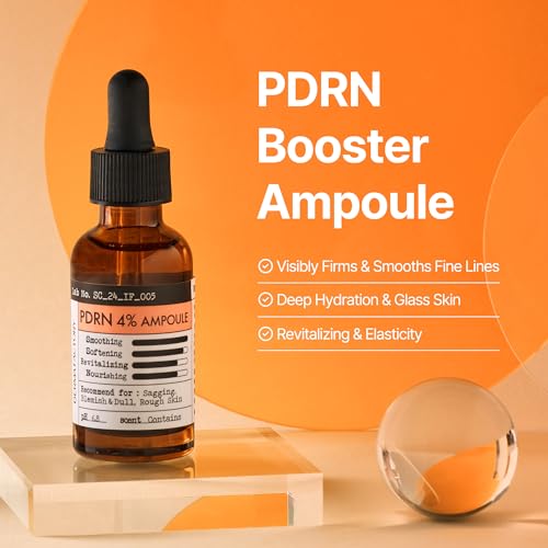 DERMA FACTORY PDRN 4% Salmon DNA Ampoule Serum, Hydrating Face Serum with Panthenol & Niacinamide, Korean Skincare, 30 ml
