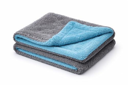 Image of Microfiber Twisted Loop Car Drying Towel | 1200 GSM Ultra Absorbent | Scratch-Free & Lint-Free | Dual Sided Car Cleaning Cloth
