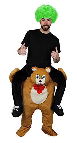 ILOVEFANCYDRESS Déguisement Porte Moi Ours en Peluche - Y Compris: Un Porte Moi Ours en Peluche, Nez Rouge et Une Perruque Vert - Idéal pour Les fêtes Entre Famille et Amis